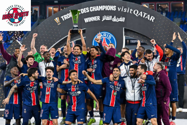 PSG richest football club celebrating trophy