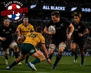 Professional rugby match action representing one of the biggest sports in the world