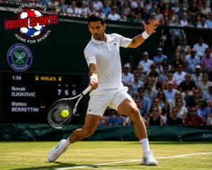 Professional tennis player competing in a major match among the biggest sports in the world
