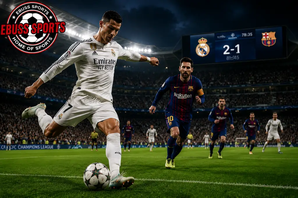 Football match in a packed stadium representing the biggest sports in the world